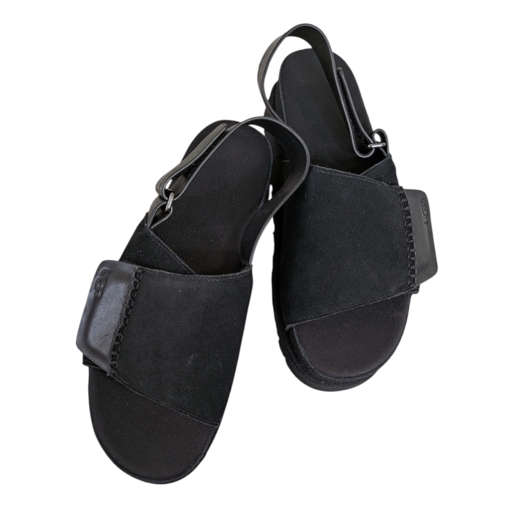 UGG Women's Goldenstar Platform Slingback Black Sandals...Size 12 - Picture 2 of 7